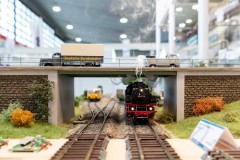 23.04.2023, Intermodellbau 2023, Halle 4, Lenz Elektronik GmbH, Eisenbahn, Dampflok