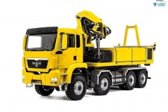 MAN-TGS-8x8-Abroller-gelb-m.-Ladekran-Abrollaufbau-ARTR-LESU-thicon-models