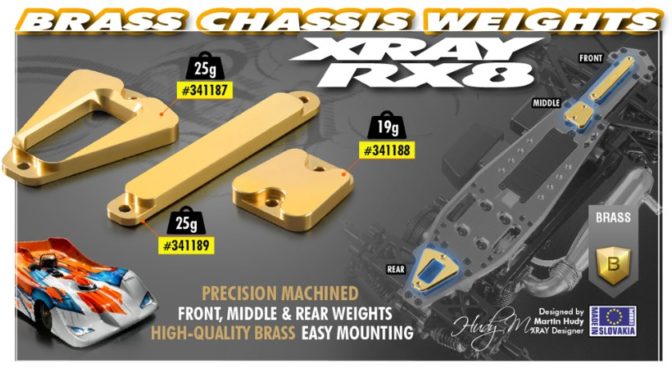 Messing-Gewichte für den Xray RX8