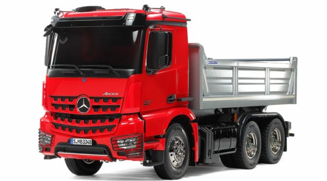 Mercedes-Benz Arocs 3348 6×4 Tipper Truck Red Cab & Silver Bed Edition