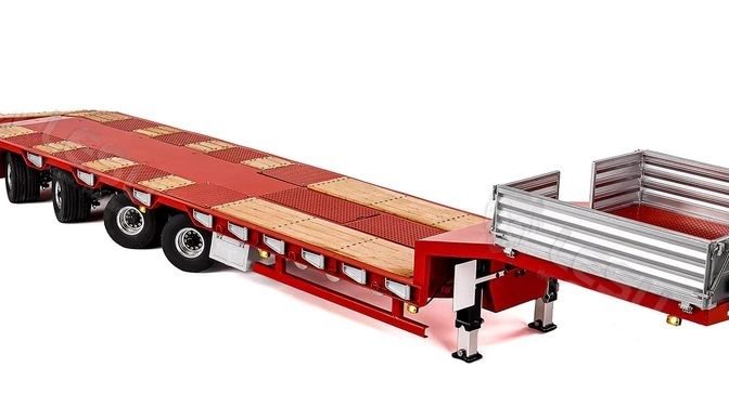 Tieflader-Auflieger 4-Achs gelenkt von Lesu